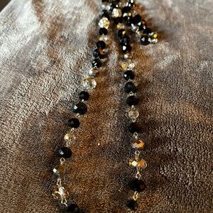 Sophisticated Black and Silver Necklace with Polished Beads